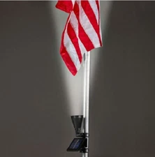 3 LED Solar Powered Flag Pole Spot Light Spotlight Flagpole free shipping