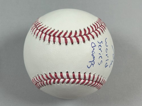 Jonathan Ornelas ha firmato 2023 World Series Baseball COA Texas Rangers 23 WS Champ - Foto 6 di 6