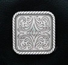 WESTERN SADDLE HEADSTALL HORSE TACK ANTIQUE ENGRAVED ROPE EDGE CONCHO screw back