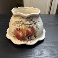 Vintage Hanging Apples  Small Jar CANDLE SHADE White With Star Light Holes