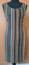 ladies sleeveless summer striped mini bodycon dress size 12 Marva Fashion BNWT