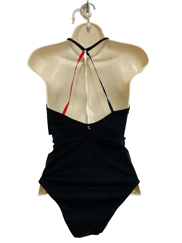 Tommy Hilfiger Medium Black Seamless Scrappy Bodysuit Red White Blue Straps - Image 4 of 4