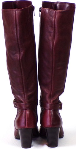 GIANI BERNINI 5M GB CAGNEY burrgundy knee-high mid-heel boots leather uppers - Picture 6 of 12