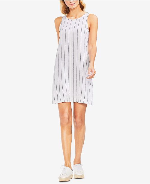 pinstripe shift dress