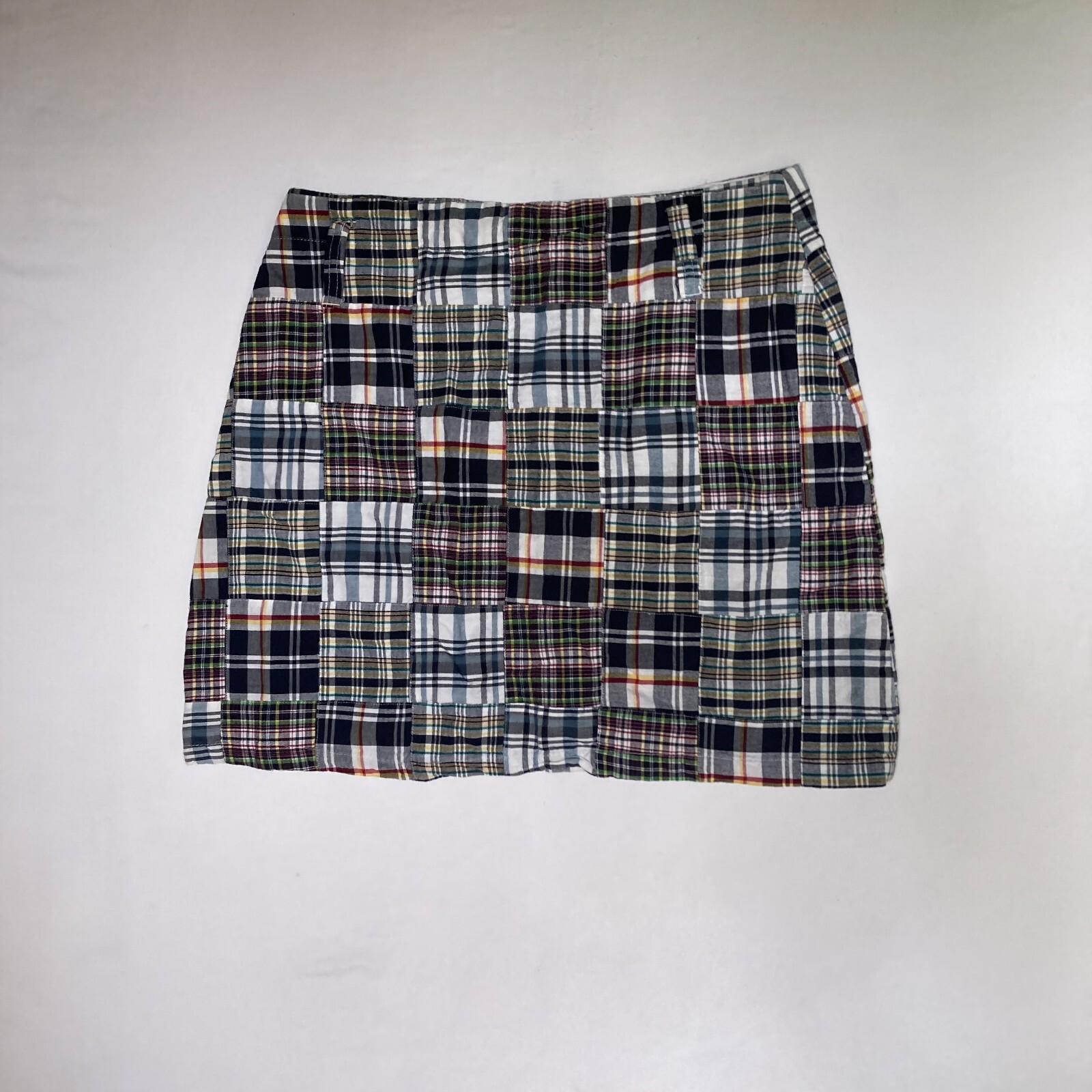 Y2k Cambridge Patchwork Plaid Button Front Hippie… - image 8