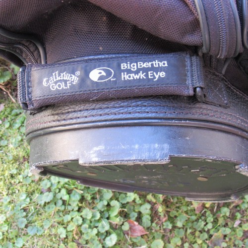 Vintage Callaway Golf, Big Bertha Hawk Eye Bag, Canvas/Leder Cart mit Regenschutz - Bild 11 von 14