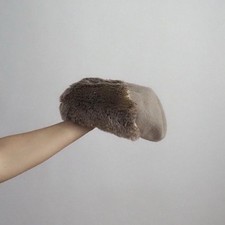 Women&rsquo;s Beige Felt Beret Hat Faux Fur Trim Solid Casual Size 57&ndash;58cm