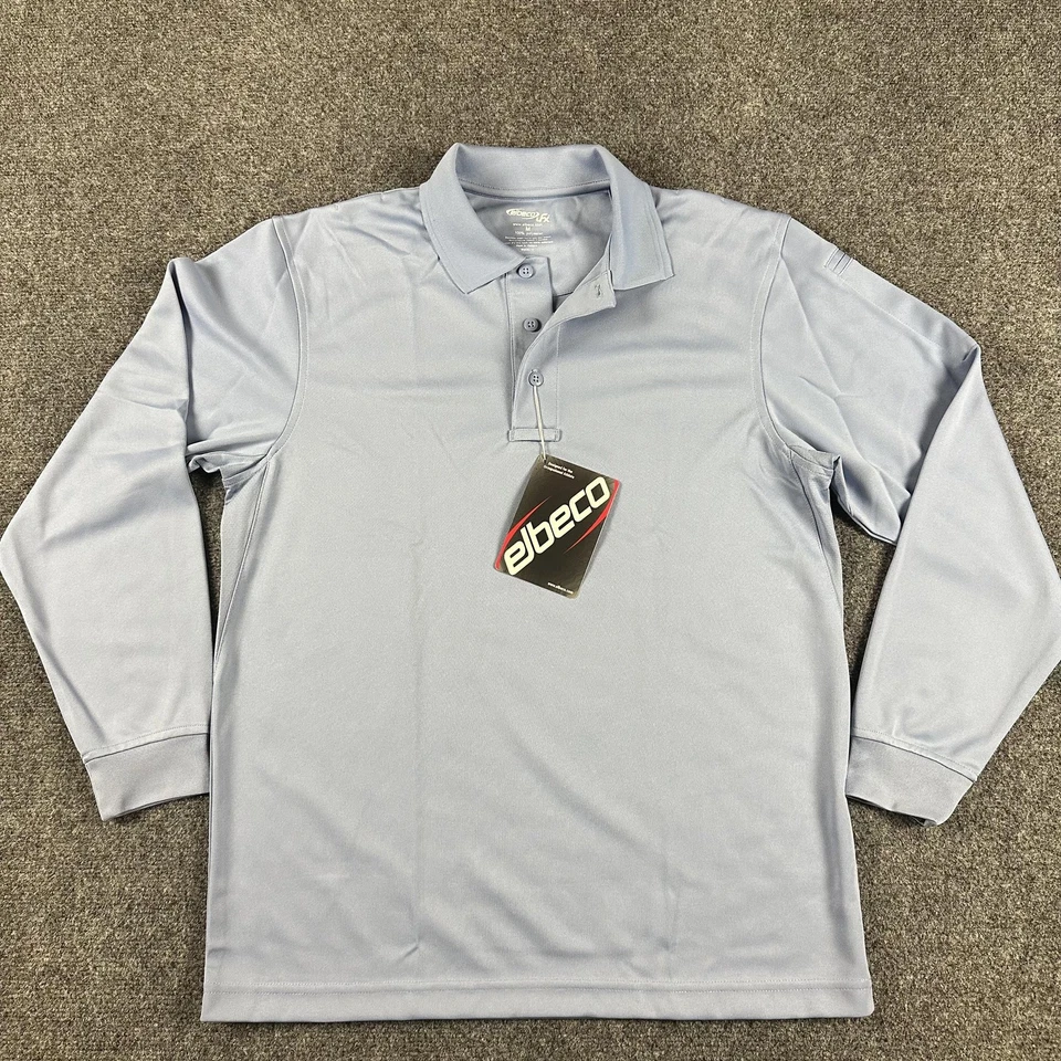 Polo Elbeco Para Hombres Medio Azul Manga Larga Trabajo Ufx Uniforme Táctico K5143 Foto 2 de 4