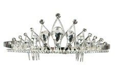 Diadem Metall Krone m Schmucksteinen Königin Oktoberfest Schützenfest Karneval