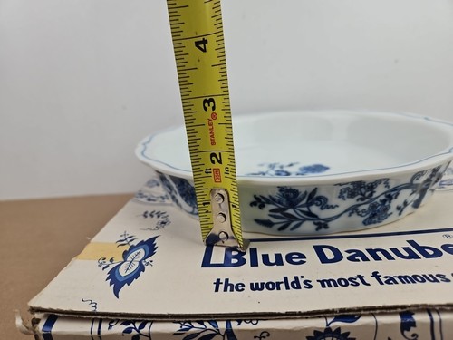 Blue Danube Stil 9" Tortenplatte Zwiebel ohne Etikett auf Boden mit Box - Bild 4 von 7