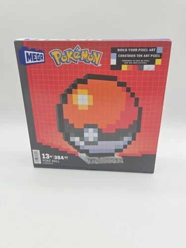 Mega Bloks Pokemon Classic Poke Ball, Pixel Art, 342 Piece Building Set NEW