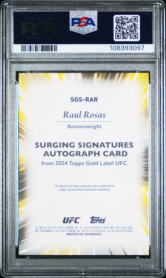 2024 Topps Gold Label UFC Raul Rosas Surging Signature /149 - PSA 10 - Image 2 of 2