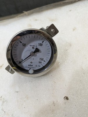 AFRISO  0-160 mbar Panel Mount Pressure Gauge EN 837-3 CL 1.6 Industrial