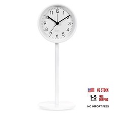 3.2" Analog Alarm Clock, Small Retro Desk Clock Battery Operated, Silent Metal 