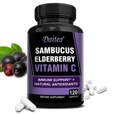 Natural Antioxidants Immune Formula With Elderberry Vitamin C 30/60/120 Capsules