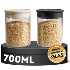 Vorratsgläser Set 2 Stück 700ml Vakuum Borosilikat Glas Aufbewahrung Vorratsglas