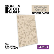 Green Stuff World Self-Adhesive Stencils - Digital Camo New