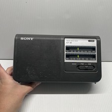 Sony ICF-38 Two Band Portable Radio AM/FM Black AC/DC 2 Way Power