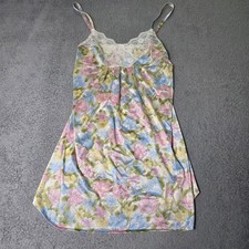 Vassarette Womens Small Nightgown Multicolor Floral Lace Trim Vintage Chemise