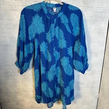 Tabitha Brown women’s shirt dress tropical bohemian hippie cover up pockets ￼