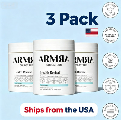 3pc ARMRA Colostrum Health Revival Unflavored 120g 120 Servings Supplement