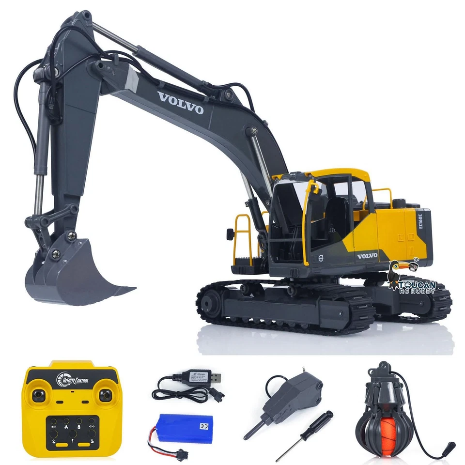 1/16 DoubleE E598 003 Electric Lifting RC Excavator Metal 2Arms RC Digger Bucket - Image 3 of 4