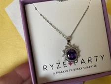 NWT Beautiful Revealed Ryze Party Sterling Silver Necklace - Purple