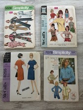 Vintage size 12 Sewing patterns 60 70 McCalls 8255, 9458. Simplicity 8506, 7078