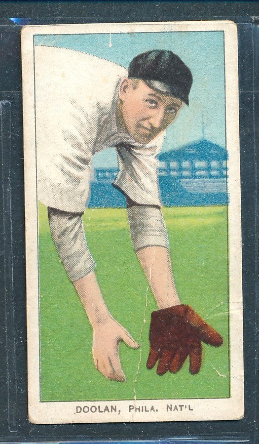 T206 Piedmont 350: MICKEY DOOLAN Fielding, Philadelphia Phillies ~ FAIR to GOOD