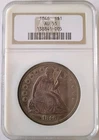 1846 SEATED LIBERTY SILVER DOLLAR  AU-55 NGC