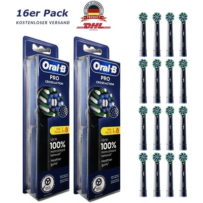 8x/16x Cepillos de repuesto compatibles con cabezal de cepillo de dientes Oral-B Pro Cross Action