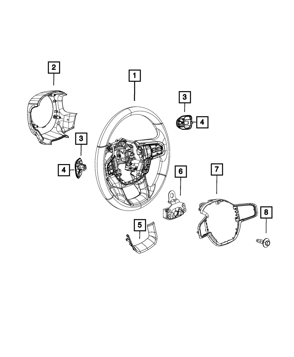 Genuine Mopar Steering Wheel Bezel 7KB65TX7AA