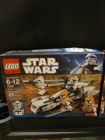Star Wars LEGO Battle Pack Lot; 7913 Clone Trooper, 7914 Mandalorian, New Sealed