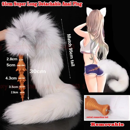 Detachable—95cm–Tail-Gode-Dildo-Long–Beads-Cosplay-Couple-Adult-