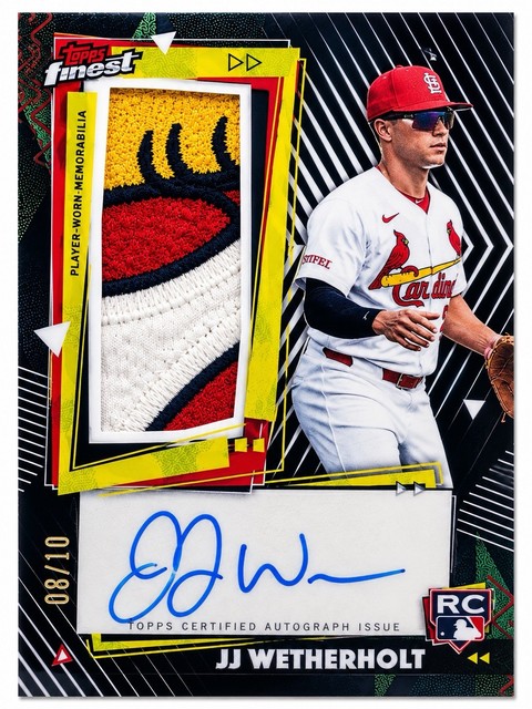 2026 Topps Finest JJ Wetherholt RC Patch Auto 6/10 Cardinals ROTY? Spieler getragen