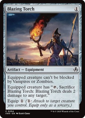 Blazing Torch 254 INR Innistrad Common Artifact Equipment Colorless MTG NM