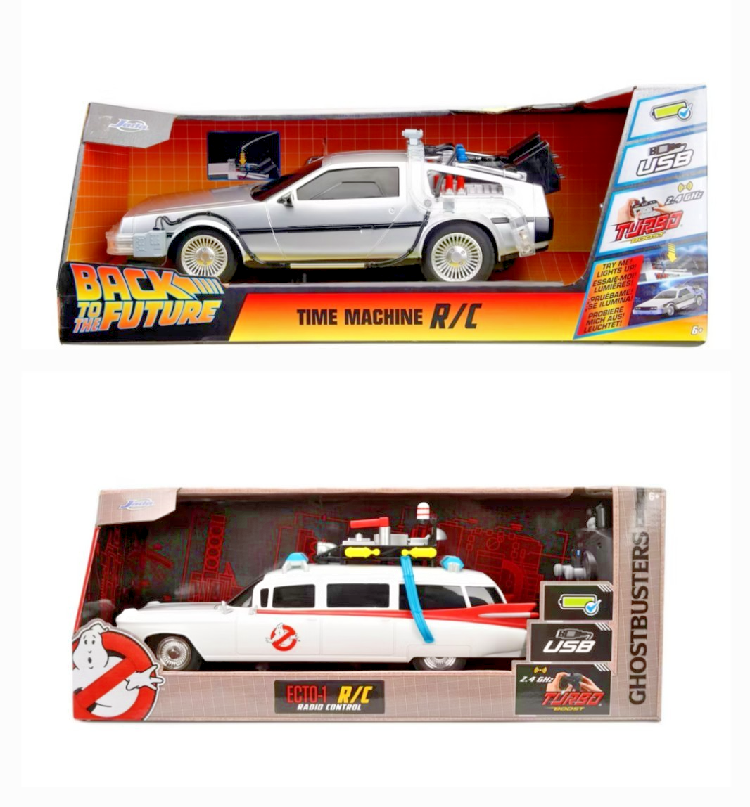 Hollywood Rides 2pk: DeLorean Time Machine, Ghostbusters Ecto-1