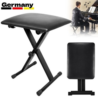 Piano Bank Keyboard Klavier Hocker Sitz schwarz Kunstleder höhenverstellbar