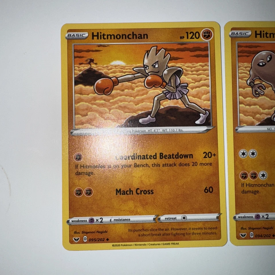 Hitmonlee 094/202 Hitmonchan 095/202 Swsh01: Sword & Shield - Image 2 of 4