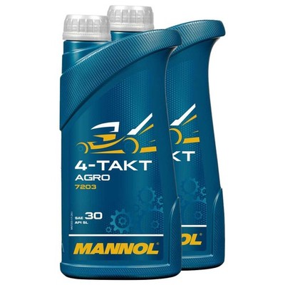Traktoren Rasenmäher Motoröl für 4-Takt Agro SAE 30 MANNOL API SG 2x 1 Liter Oel