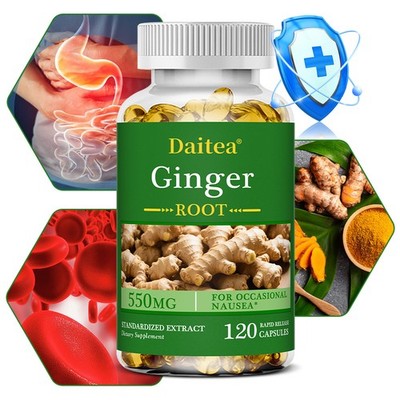 Daitea Ginger Root 550mg 120 Capsules - Nausea & Digestive Support