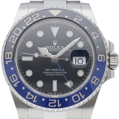 ROLEX GMT Master 2 Watch Oyster 126710BLNR Stainless Steel mensWatch black USED