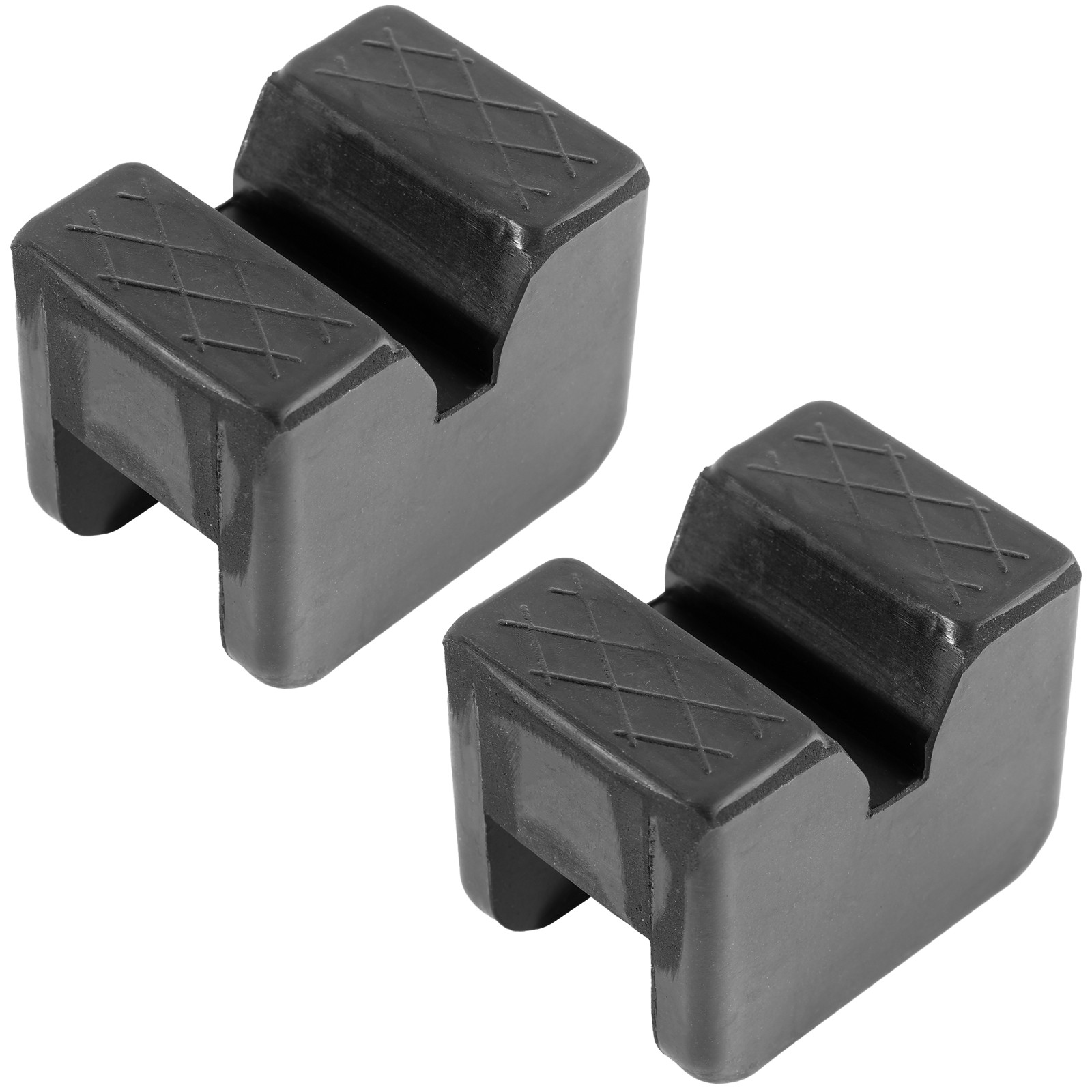2X Axle Jack Pads Rubber Jacking Stand Pad Adapter Frame Rail Protector Slotted