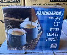 1000 WOOD COFFEE STIRRERS 5.5" STIR WOODEN CRAFT POPSICLE CUPCAKE STICKS