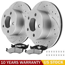 Front Brake Rotors and Ceramic Pads For Jeep Wrangler Grand Cherokee Wagoneer