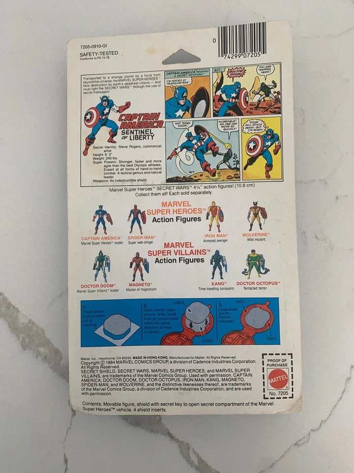 1984 Mattel Marvel Secret Wars MOC CAPTAIN AMERICA SEALED - Image 4 of 4