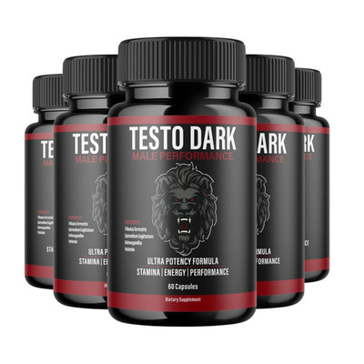 5-Pack Testo Dark for Men - TestoDark Male Performance Support - 300 Caps
