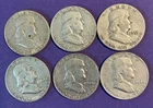 [Lot of 6] 1951-1954 Franklin Half Dollars - 90% Silver