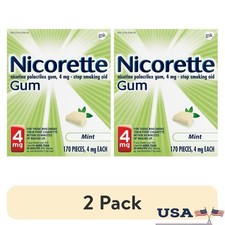 Nicotine Gum 4mg Fresh Mint 2 Pack 170 Count Quit Smoking Aid Chewing Gum New