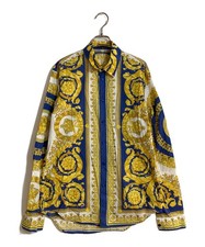 VERSACE Medusa print dress shirt Size: 40 Blue A230636/A77215 Men